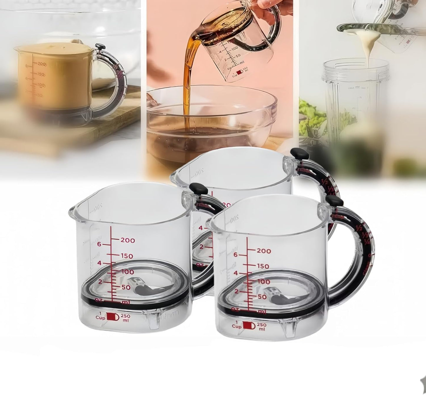 ✨4-in-1 Adjustable Measuring Cup