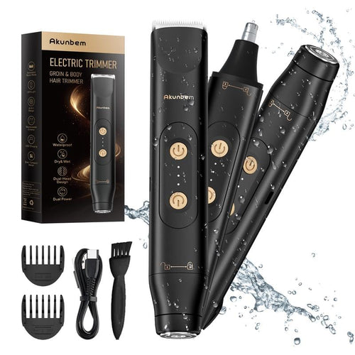 🔥Hot Sale 49% off🌟Akunbem Electric Groin Hair Trimmer for Men,Nose Hair Trimmer