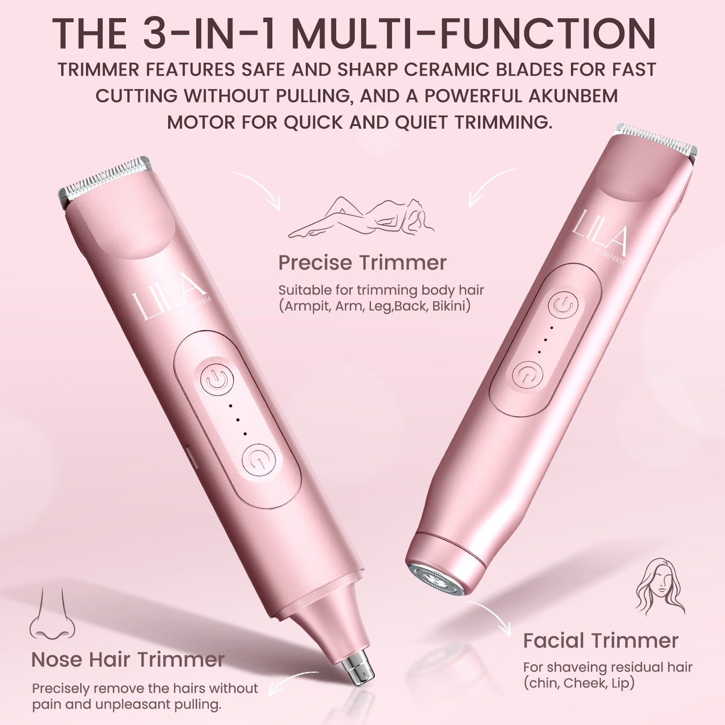 Glow G1 Pro 3 in 1 Portable Women Bikini Trimmer&Shaver