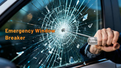 🔦Pocket Rechargeable EDC Flashlight:  Mini Keychain Light with Fire Starter & Window Breaker