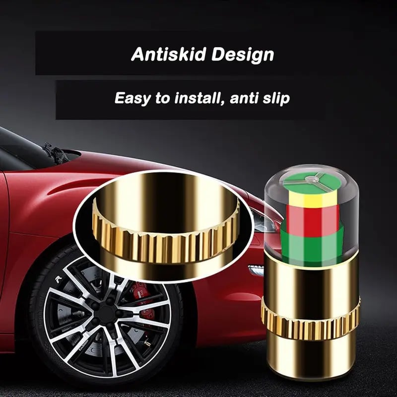 🔥Automotive Pressure Monitor Valve Caps - For Mid-Duty, Compact & Motorcycles, Bicycles - Compatible with Tire Pressure Monitoring (Copper Core)