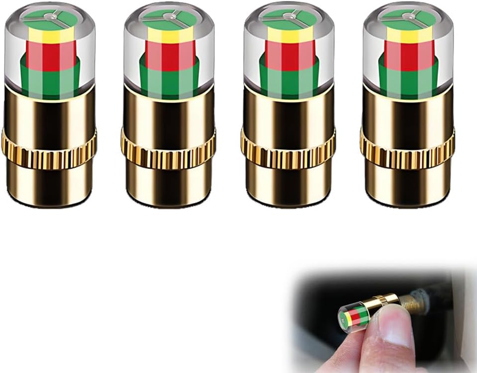 🔥Automotive Pressure Monitor Valve Caps - For Mid-Duty, Compact & Motorcycles, Bicycles - Compatible with Tire Pressure Monitoring (Copper Core)