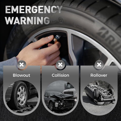 🔥Automotive Pressure Monitor Valve Caps - For Mid-Duty, Compact & Motorcycles, Bicycles - Compatible with Tire Pressure Monitoring (Copper Core)