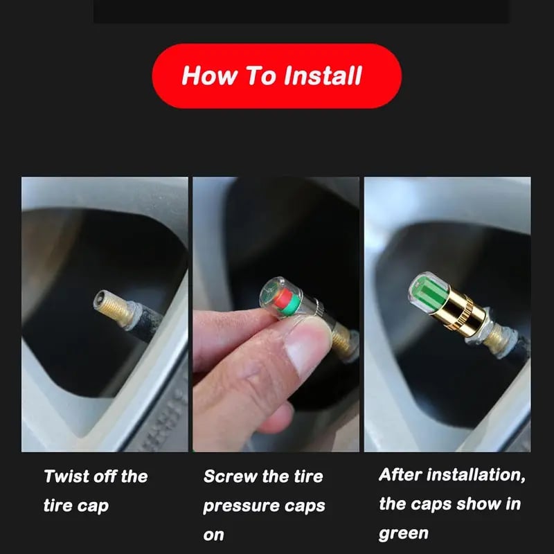 🔥Automotive Pressure Monitor Valve Caps - For Mid-Duty, Compact & Motorcycles, Bicycles - Compatible with Tire Pressure Monitoring (Copper Core)