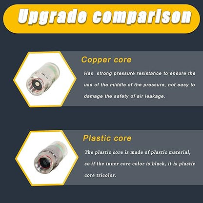 🔥Automotive Pressure Monitor Valve Caps - For Mid-Duty, Compact & Motorcycles, Bicycles - Compatible with Tire Pressure Monitoring (Copper Core)